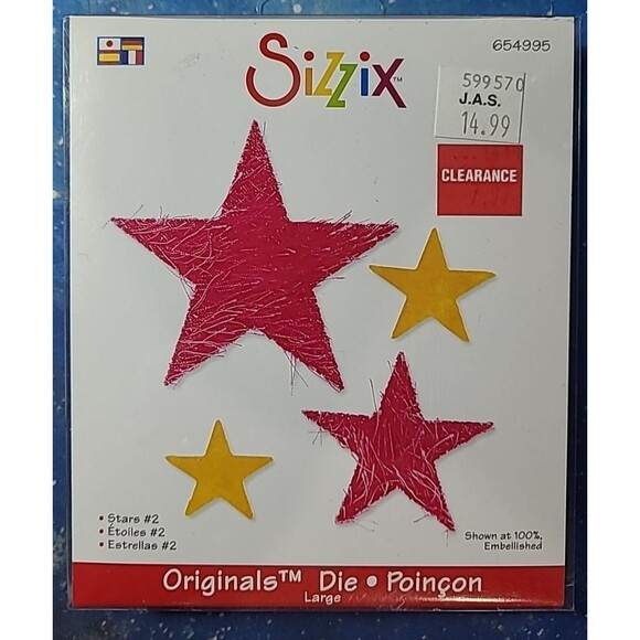 Sizzix Stars #2 large die #654995,  Very RARE, Retired - Picture 1 of 2